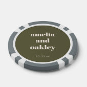 Krachtig Minimalistisch Boho Olijfgroen Aangepast Poker Chips (Enkel)