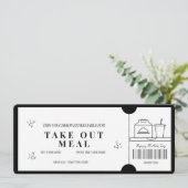 Krachtig Minimalistisch  Maaltijd  Bon Voor Afhale Kaart (Staand voorkant)