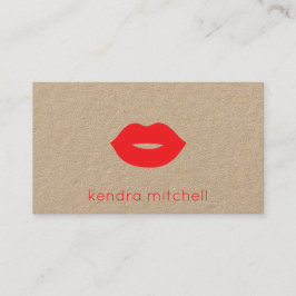 Krachtig Minimalistisch Rood Lippen Logo Make-up K Visitekaartje