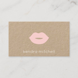 Krachtig Minimalistisch Roze Lippen Logo Make-up A Visitekaartje