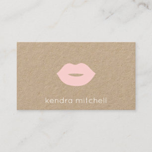 Krachtig Minimalistisch Roze Lippen Logo Make-up A Visitekaartje