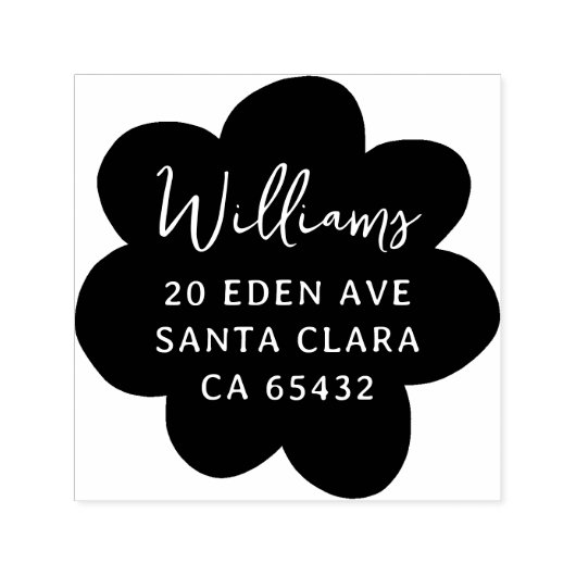 Krachtig modern madeliefje retouradres  zelfinktende stempel (Design)