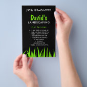 Krachtig & Modern Zwart & Groen Tuinontwerp Folder (Hand)