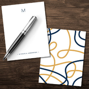 Krachtig moderne abstracte monogram en naam briefp notitiekaartje