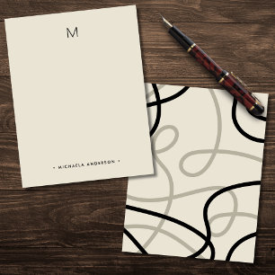 Krachtig moderne abstracte monogram- en naamstatio notitiekaartje