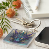 Krachtig Mythisch Drakenhoofd Sleutelhanger (Voorkant Rechts)
