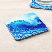 Krachtig ontwerp van de oceaangolfstoot bier onderzetter (Linkerzijde)