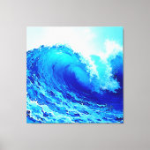 Krachtig ontwerp van de oceaangolfstoot canvas afdruk (Voorkant)