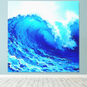 Krachtig ontwerp van de oceaangolfstoot canvas afdruk (Insitu (Houten vloer))