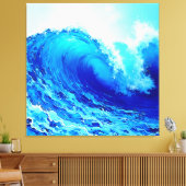 Krachtig ontwerp van de oceaangolfstoot canvas afdruk (Insitu (Woonkamer))