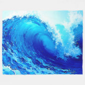 Krachtig ontwerp van de oceaangolfstoot fleece deken (Voorkant (Horizontaal))