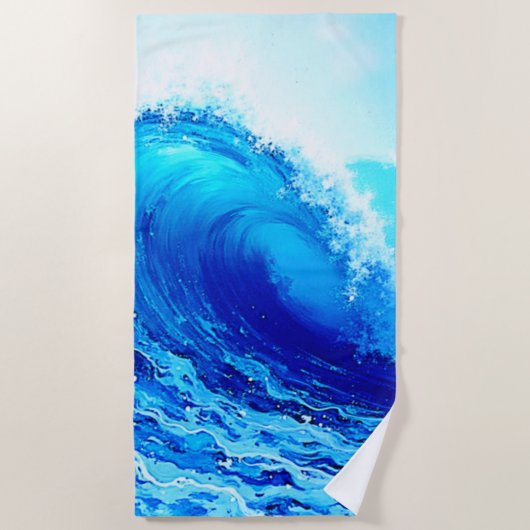 Krachtig ontwerp van de oceaangolfstoot strandlaken (Voorkant)