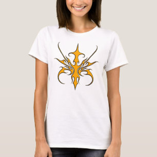 Krachtig Oranje Stammenlijn Kunst Illustratie T-shirt