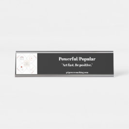 Krachtig/Populair zilveren bureaubladplaque Bureau Naambordje