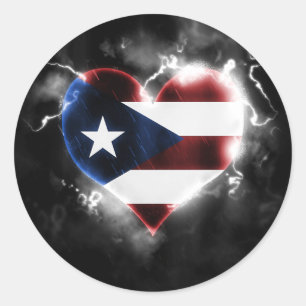 Krachtig Puerto Rico Ronde Sticker