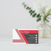 Krachtig rood en zwart visitekaartje (Staand voorkant)