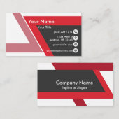 Krachtig rood en zwart visitekaartje (Voorkant / Achterkant)