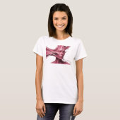 Krachtig roze abstract gezicht statement ontwerp t-shirt (Voorkant volledig)