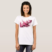 Krachtig roze ABSTRACTE KUNST ontwerp T-shirt (Voorkant volledig)