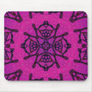 Krachtig roze en paars geometrisch patroon muismat