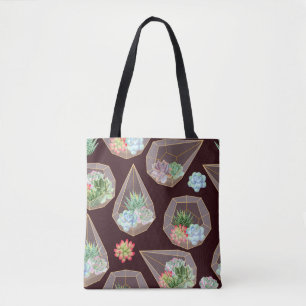 Krachtig, sappig en cactus naadloos patroon tote bag
