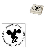 Krachtig Silhouette-terugzendadres voor werkout Rubberstempel (Gestempeld)