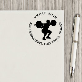 Krachtig Silhouette-terugzendadres voor werkout Rubberstempel