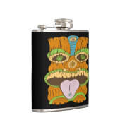Krachtig Tiki-beeld in psychedelische stemming, gr Heupfles (Rechts)