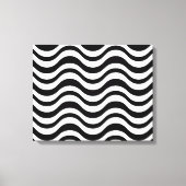 Krachtig zwart en wit golvend abstract canvas afdruk (Voorkant)