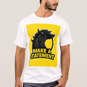 Krachtig Zwart Paard met Motiverende Tekst T-shirt