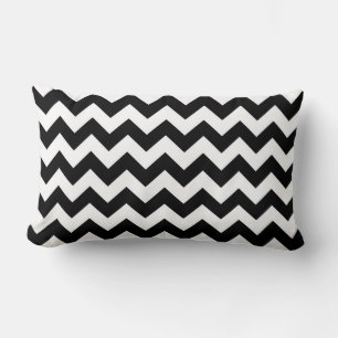 Krachtig zwart-wit chevron zigzagpatroon kussen