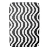 Krachtig zwart-wit golvend abstract badmat (Voorkant Verticaal)