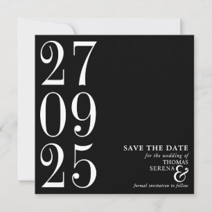 Krachtig Zwart & Wit Monochroom Modern Hedendaags Save The Date