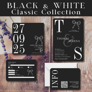 Krachtig Zwart & Wit Monochroom Modern Hedendaags Save The Date