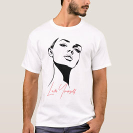 Krachtig zwart-wit vrouwelijk portret t-shirt