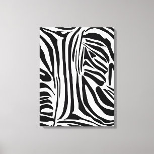 Krachtig zwart-wit zebraprintpatroon canvas afdruk