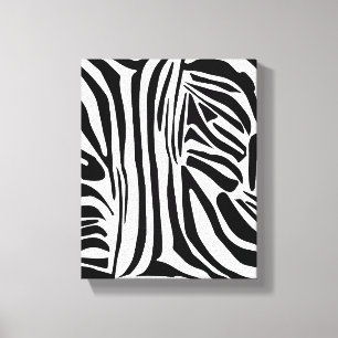Krachtig zwart-wit zebraprintpatroon canvas afdruk