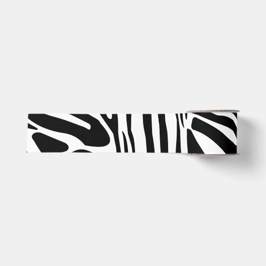 Krachtig zwart-wit zebraprintpatroon grosgrain lint (Voorkant)