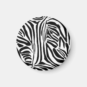Krachtig zwart-wit zebraprintpatroon magneet