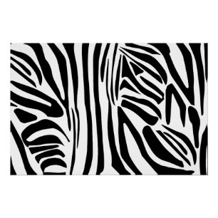 Krachtig zwart-wit zebraprintpatroon perfect poster