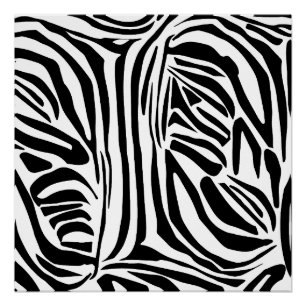 Krachtig zwart-wit zebraprintpatroon perfect poster