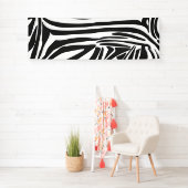 Krachtig zwart-wit zebraprintpatroon spandoek (Insitu)