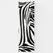 Krachtig zwart-wit zebraprintpatroon spandoek (Verticaal)