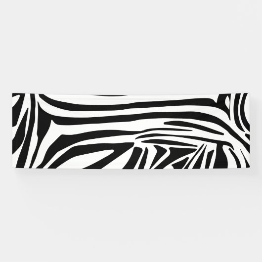 Krachtig zwart-wit zebraprintpatroon spandoek (Horizontaal)