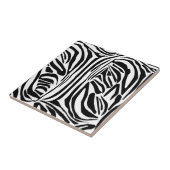 Krachtig zwart-wit zebraprintpatroon tegeltje (Zijkant)
