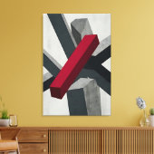 Krachtige Abstracte 3D Rood Zwart Wit Canvas Afdruk (Insitu (Woonkamer))