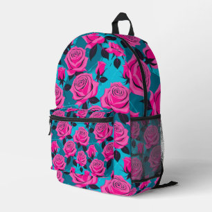 Krachtige Abstracte Rozen In Neon Roze Bedrukte Rugzak