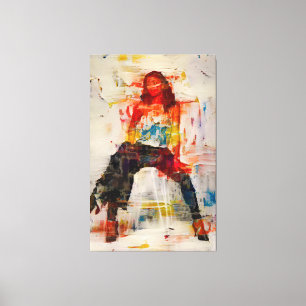 Krachtige Abstracte Silhouette Canvas Kunst