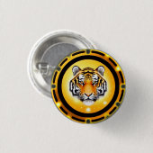 Krachtige Abstracte Tijger Illustratie Ronde Button 3,2 Cm (Voorkant /achterkant)