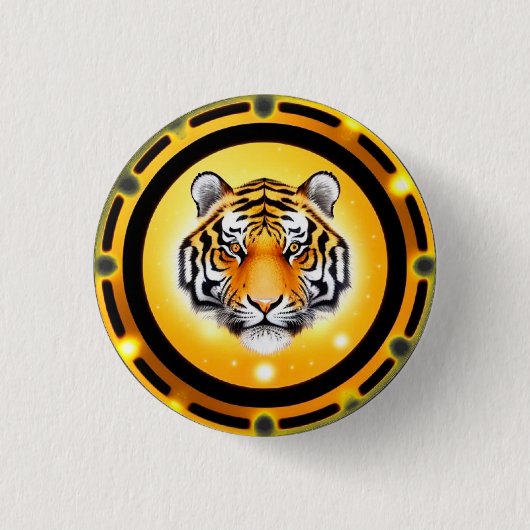 Krachtige Abstracte Tijger Illustratie Ronde Button 3,2 Cm (Voorkant)